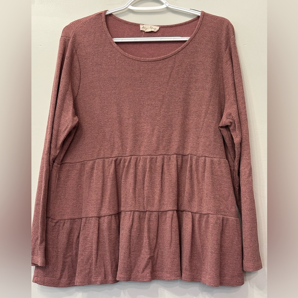 Women’s X-large mauve long sleeve peplum top
